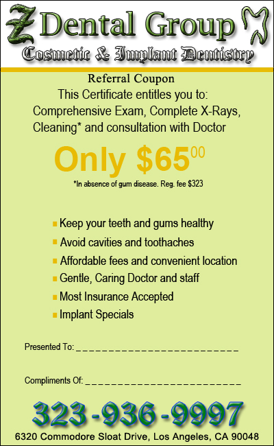 Beverly Hills Dentist Referral Coupon
