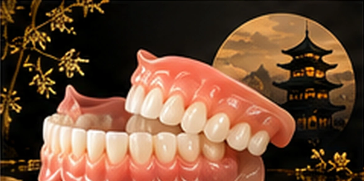 Illustration of removable dentures