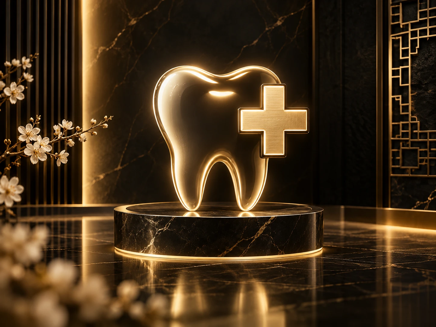 Decorative illustration of a tooth and medical cross