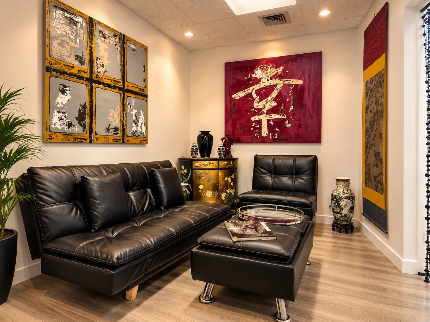 Consultation lounge and wall artwork