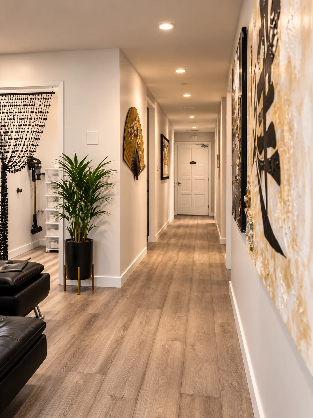 Hallway and framed artwork